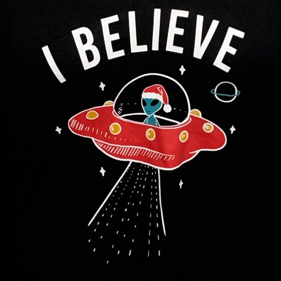 Torrid Tee Shirt Christmas I Believe Alien Santa UFO Hoodie Plus Size 5 28 - Picture 2 of 4